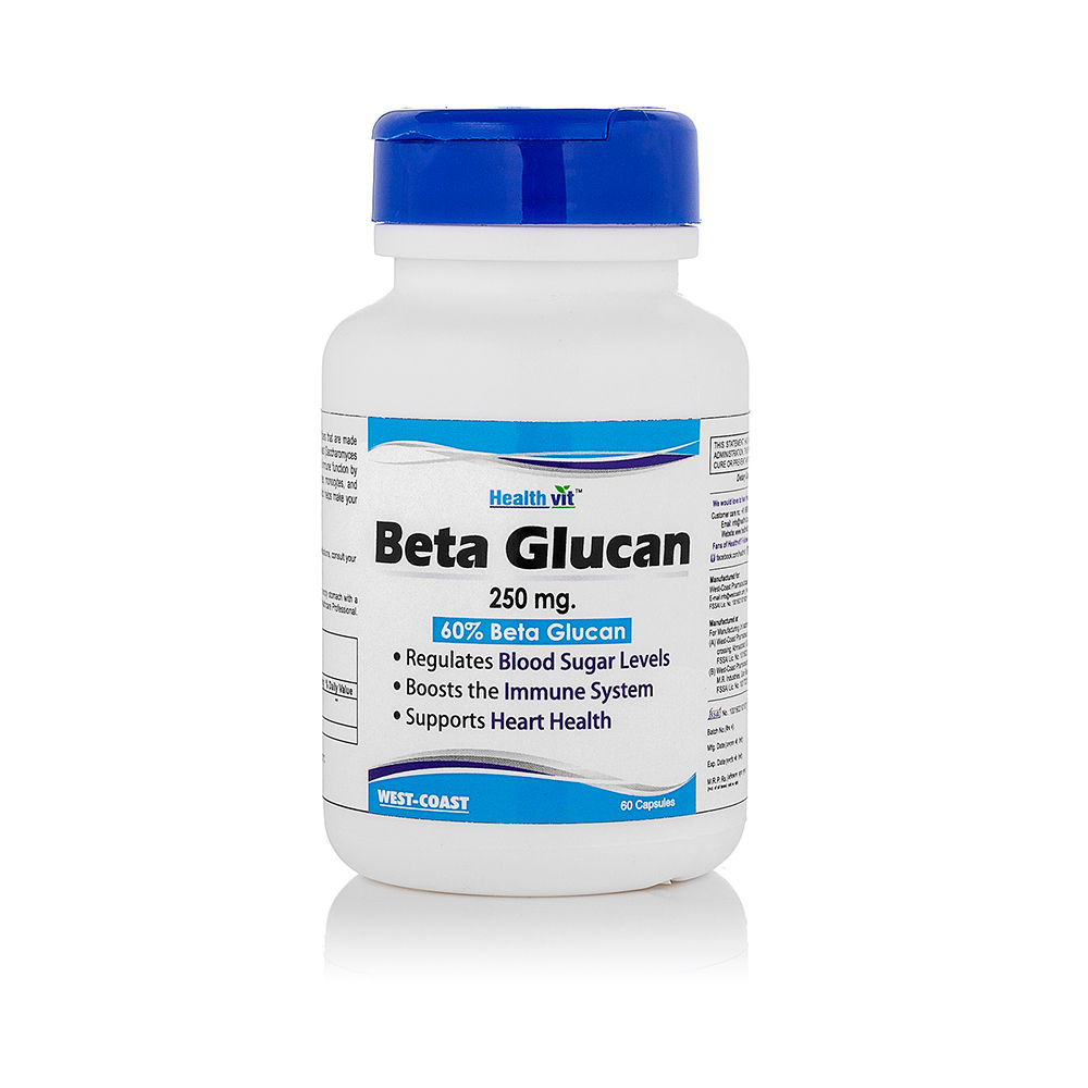 Healthvit Beta Glucan 250 Mg, 60 Capsules Price, Uses, Side Effects ...