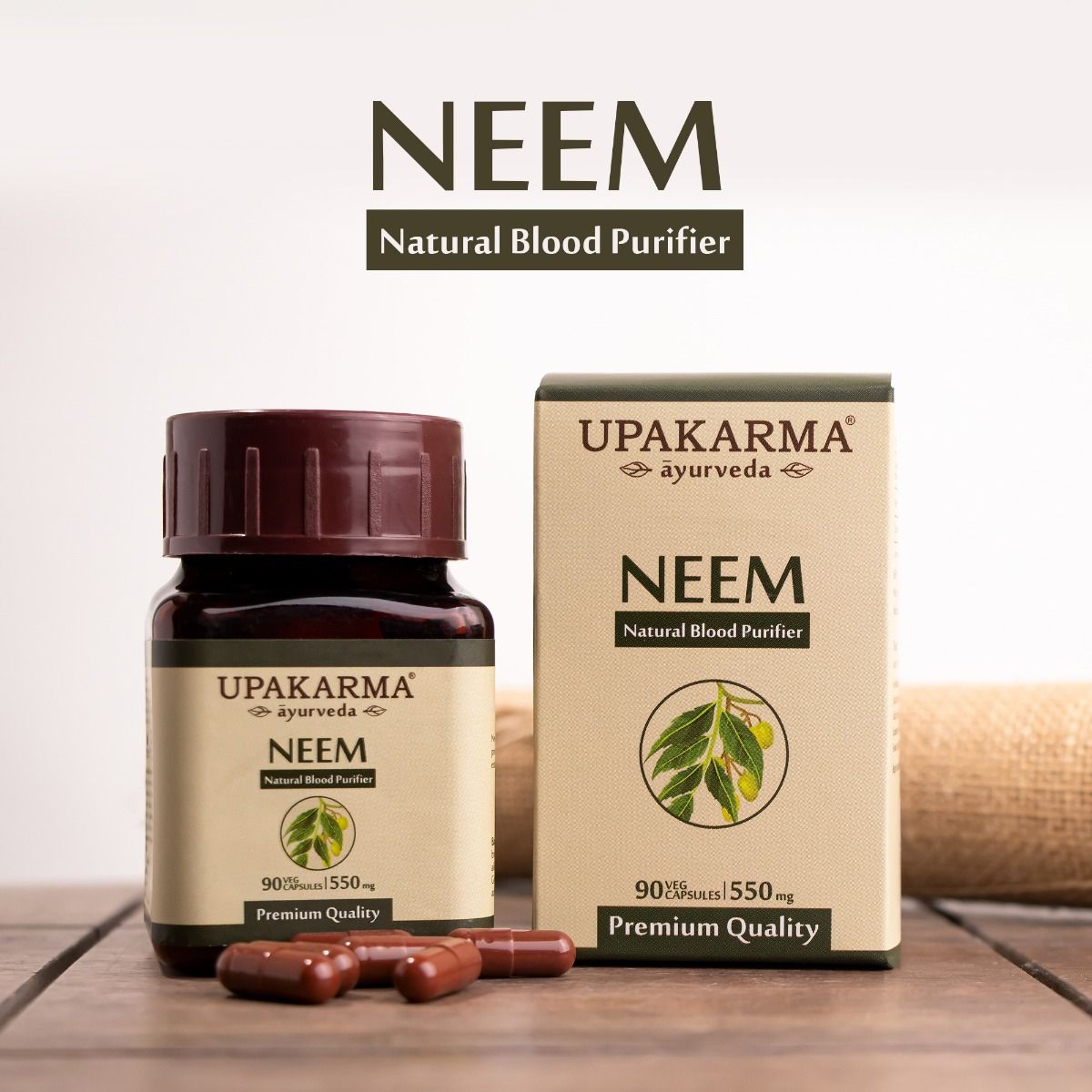 Upakarma Ayurveda Neem 550 mg, 90 Capsules Price, Uses, Side Effects