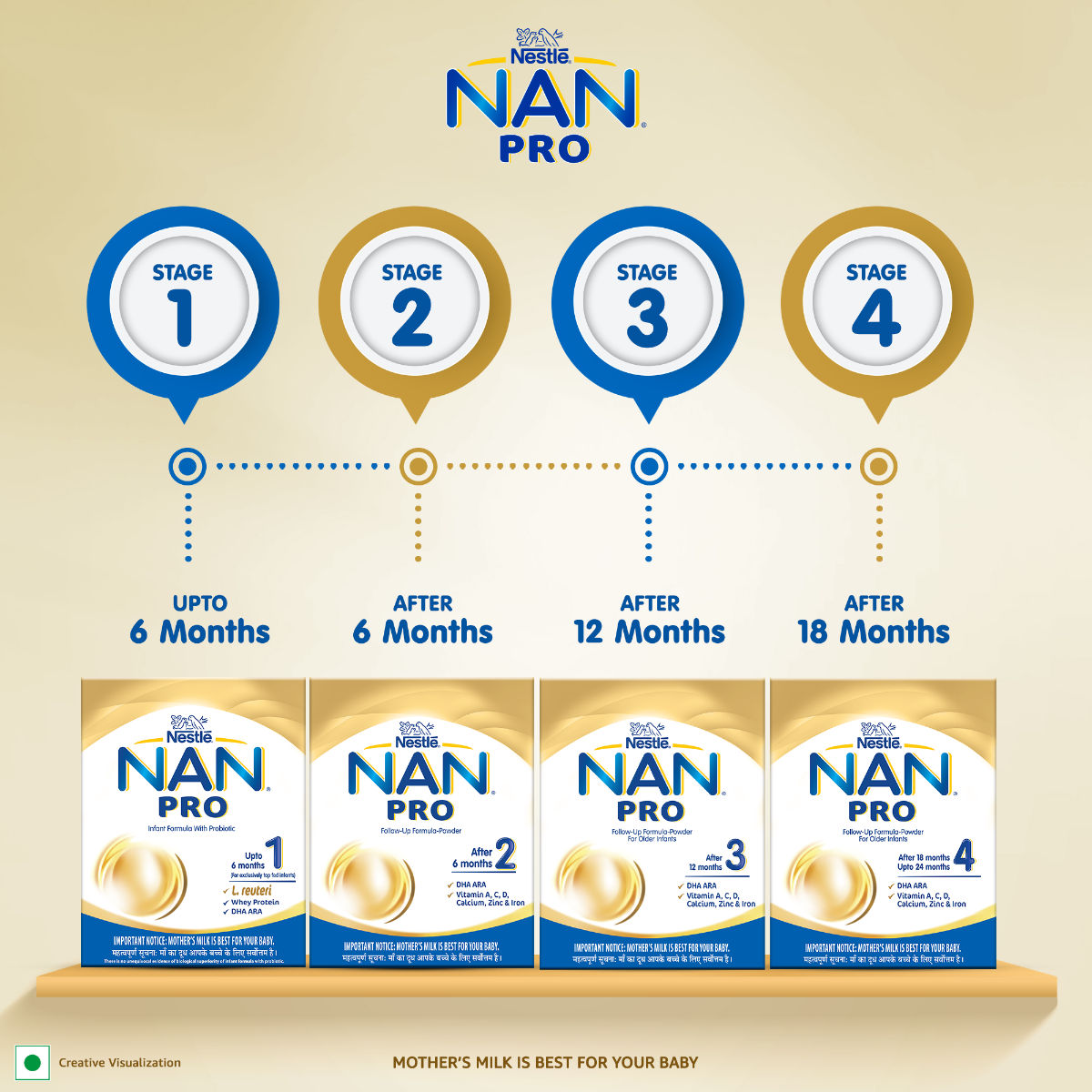 Nestle Nan Pro Follow-Up Formula, Stage 2, After 6 Months, 400 gm Refill Pack, Pack of 1 
