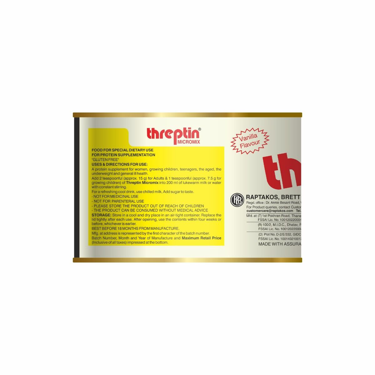 Threptin Micromix Vanilla Flavoured Powder, 200 gm, Pack of 1 