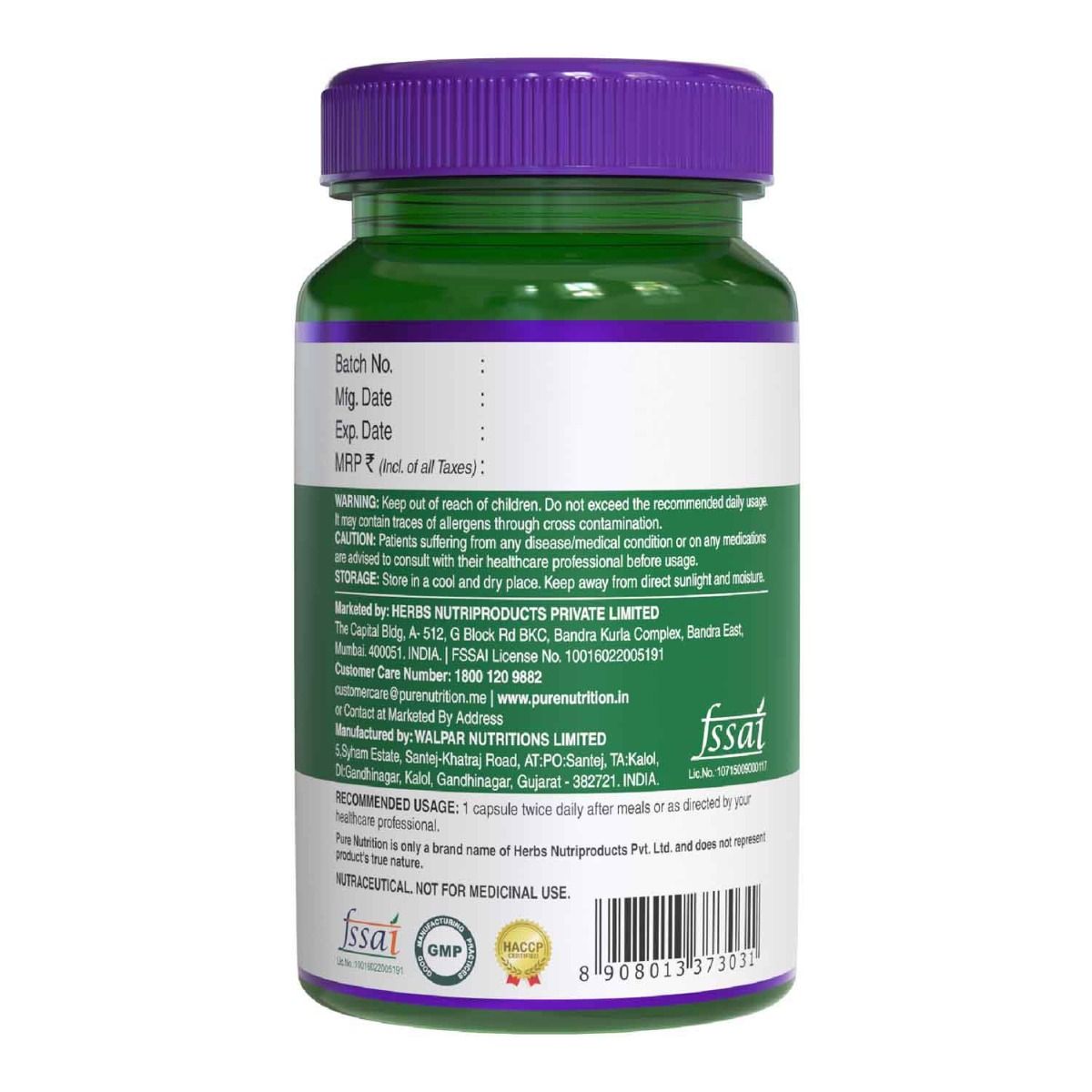 Pure Nutrition Progut 50 Billion CFU 600 mg, 60 Capsules, Pack of 1 