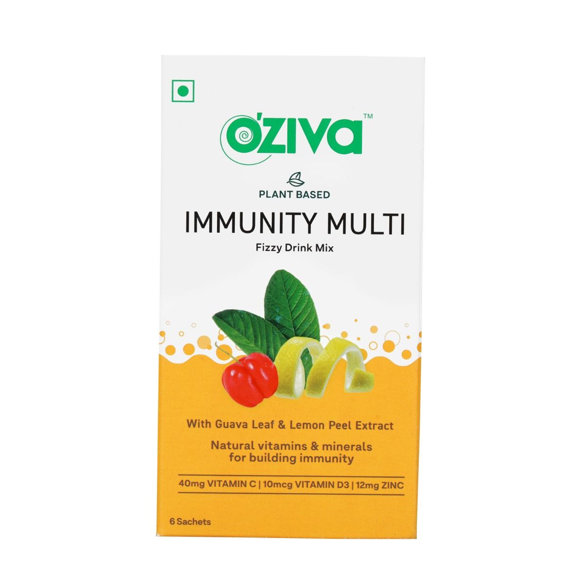 OZiva Immunity Multi Fizzy Drink, 6 Sachets (6x4 gm), Pack of 1 