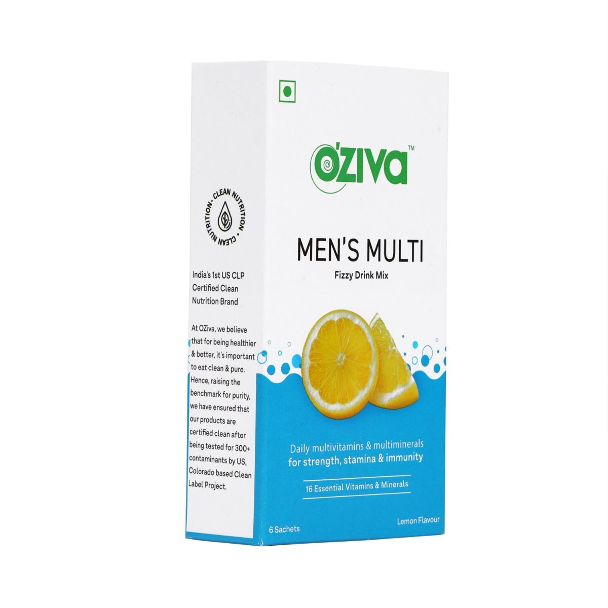 OZiva Men's Multi Fizzy Drink, 6 Sachets (6x4 gm), Pack of 1 