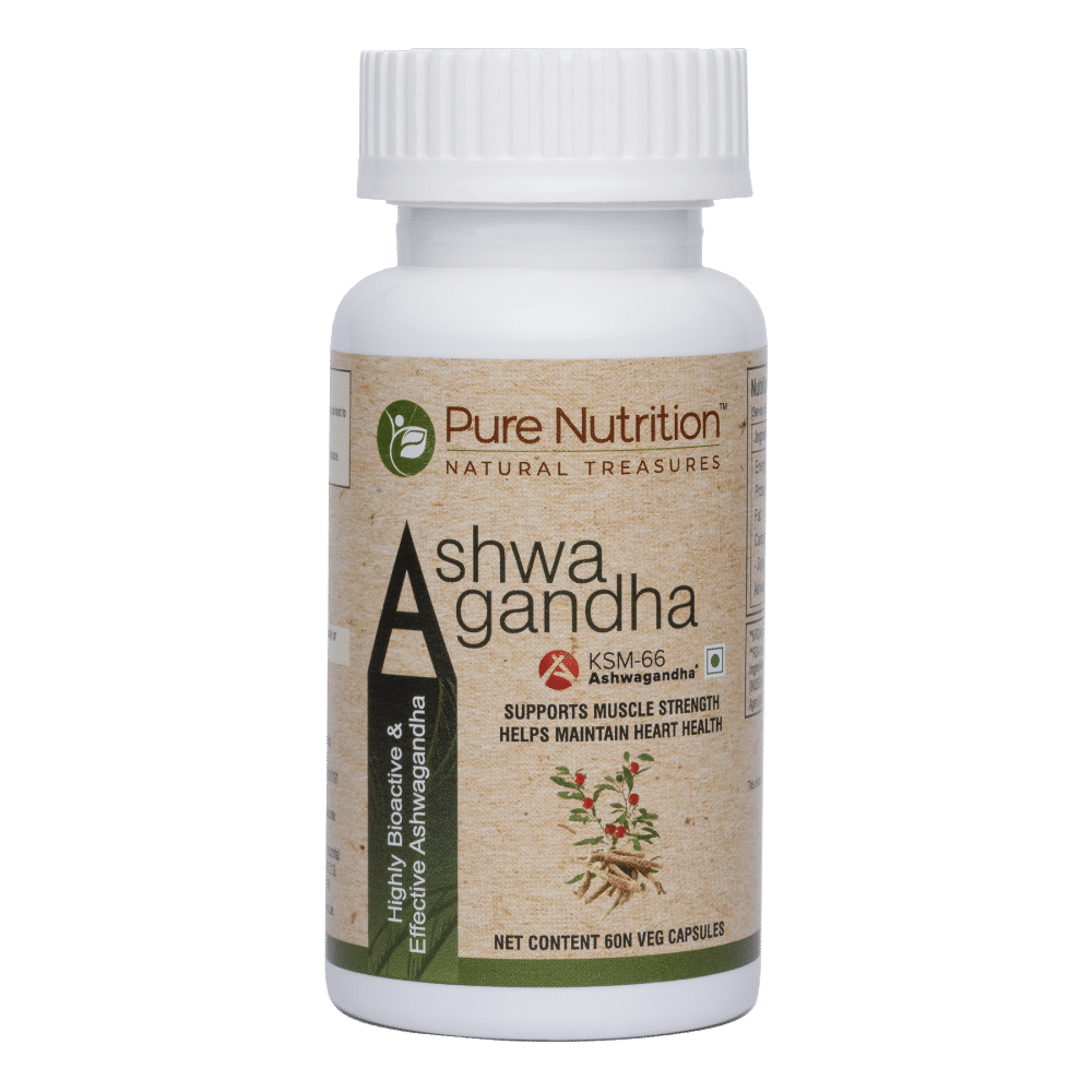Pure Nutrition Ashwagandha, 60 Capsules, Pack of 1 