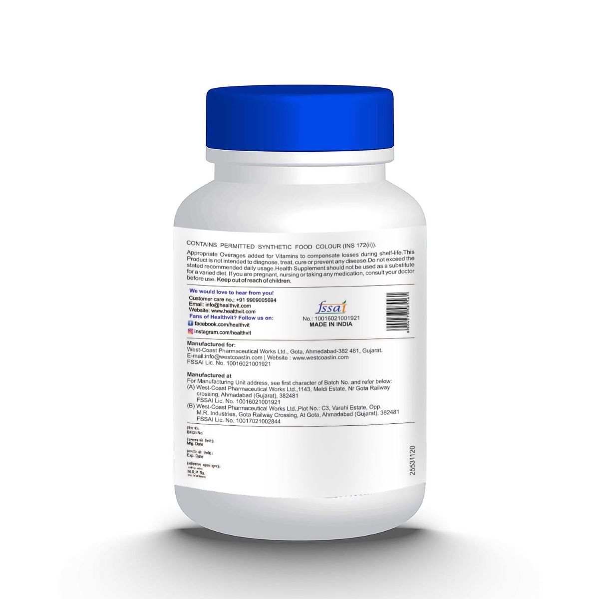 Healthvit Eyevitan Vitamins for Eye Care, 60 Tablets, Pack of 1 