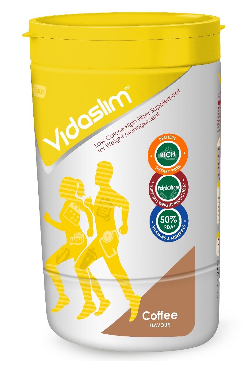 Vidaslim Low Calorie High Fiber Supplement Coffee Flavour Powder, 400 gm, Pack of 1 