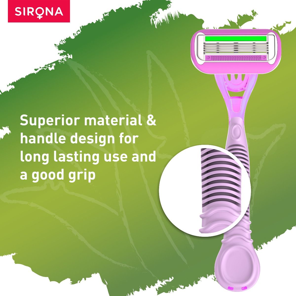 Sirona Aloe-Boost Reusable 4 Blade Razor For Women, 1 Count, Pack of 1 