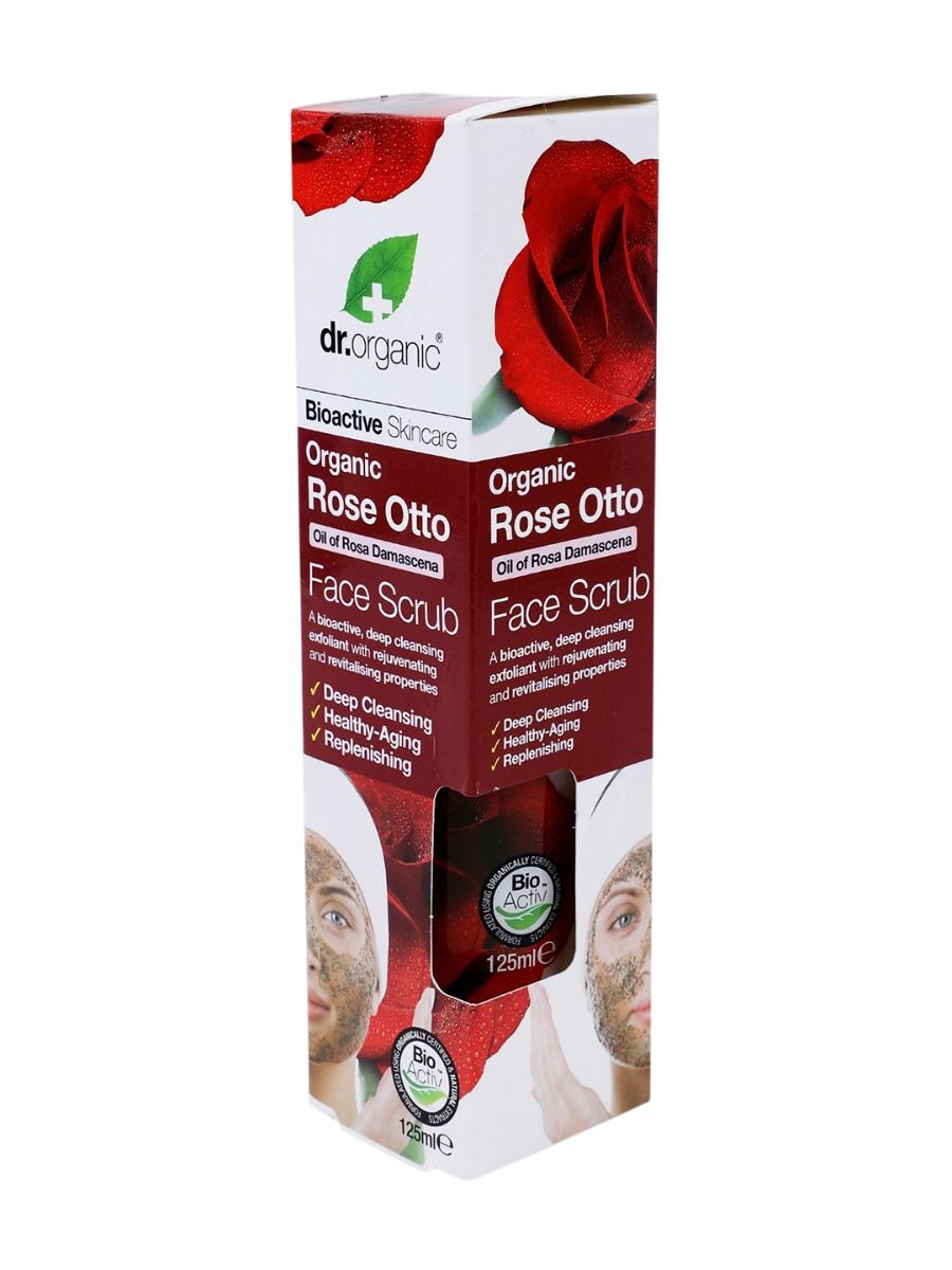 dr.organic Rose Otto Face Scrub, 125 ml, Pack of 1 