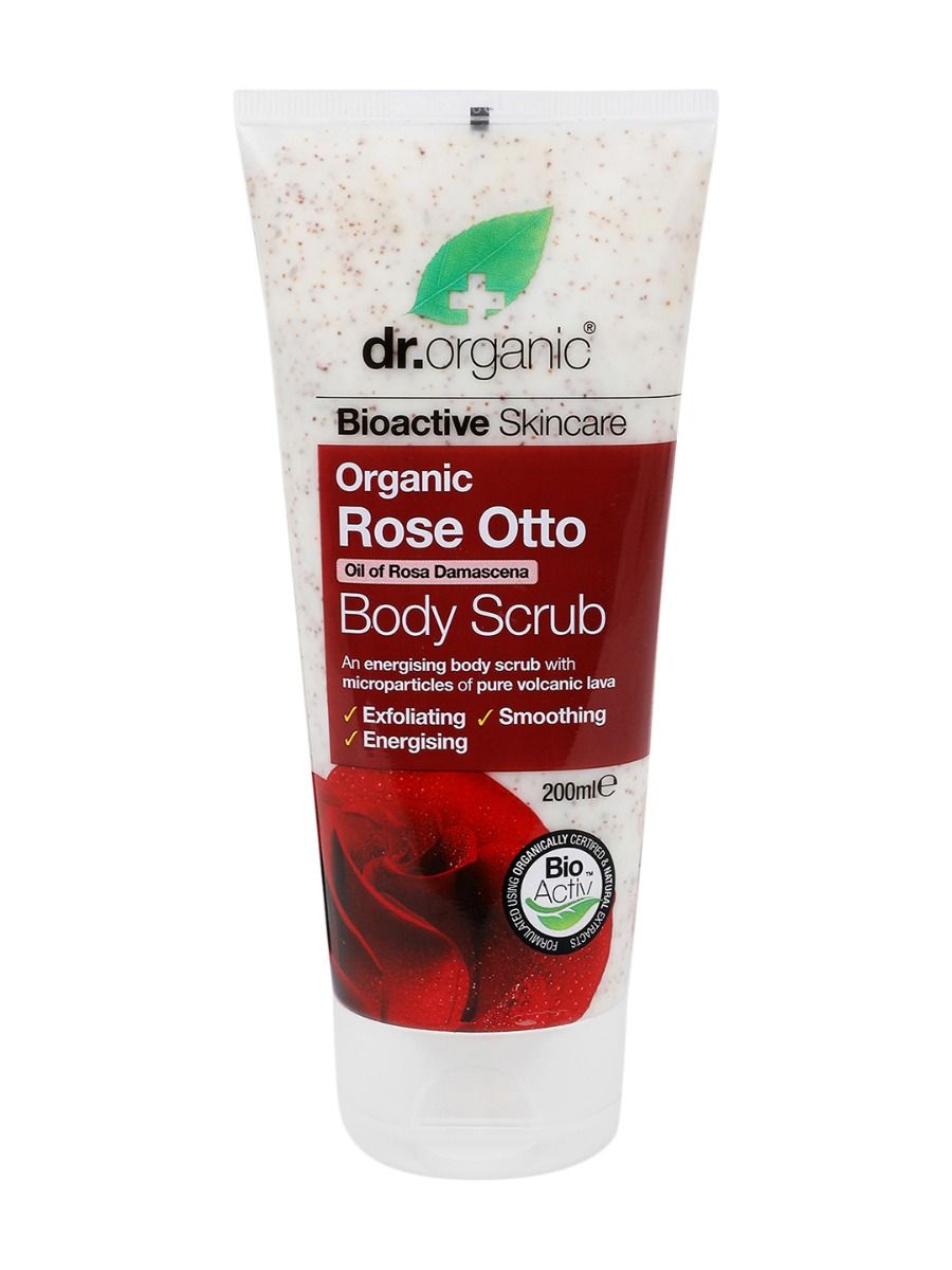 dr.organic Rose Otto Body Scrub, 200 ml, Pack of 1 