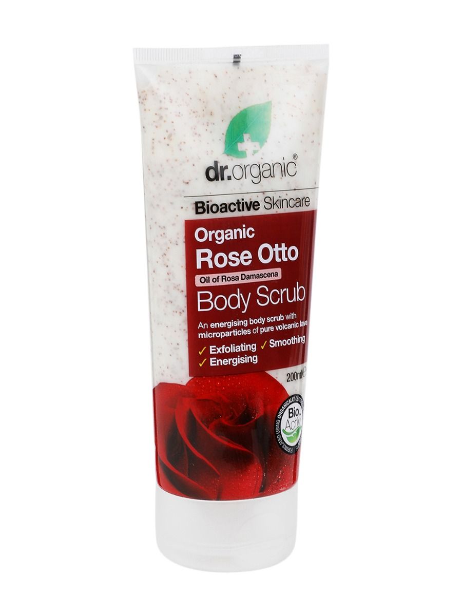 dr.organic Rose Otto Body Scrub, 200 ml, Pack of 1 