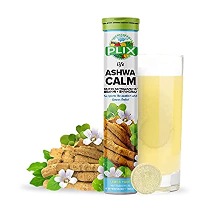 Buy Plix Ashwa Calm Lemon Flavour Effervescent, 15 Tablets Online