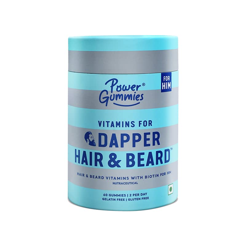 Buy Power Gummies Vitamins for Dapper Hair & Beard Gummies with Biotin for Him, 60 Count Online