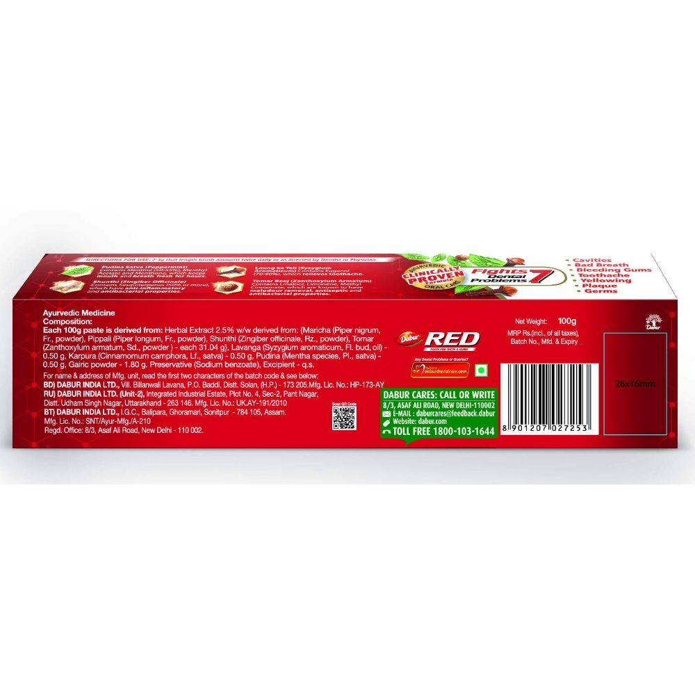 Dabur Red Toothpaste, 100 gm, Pack of 1 