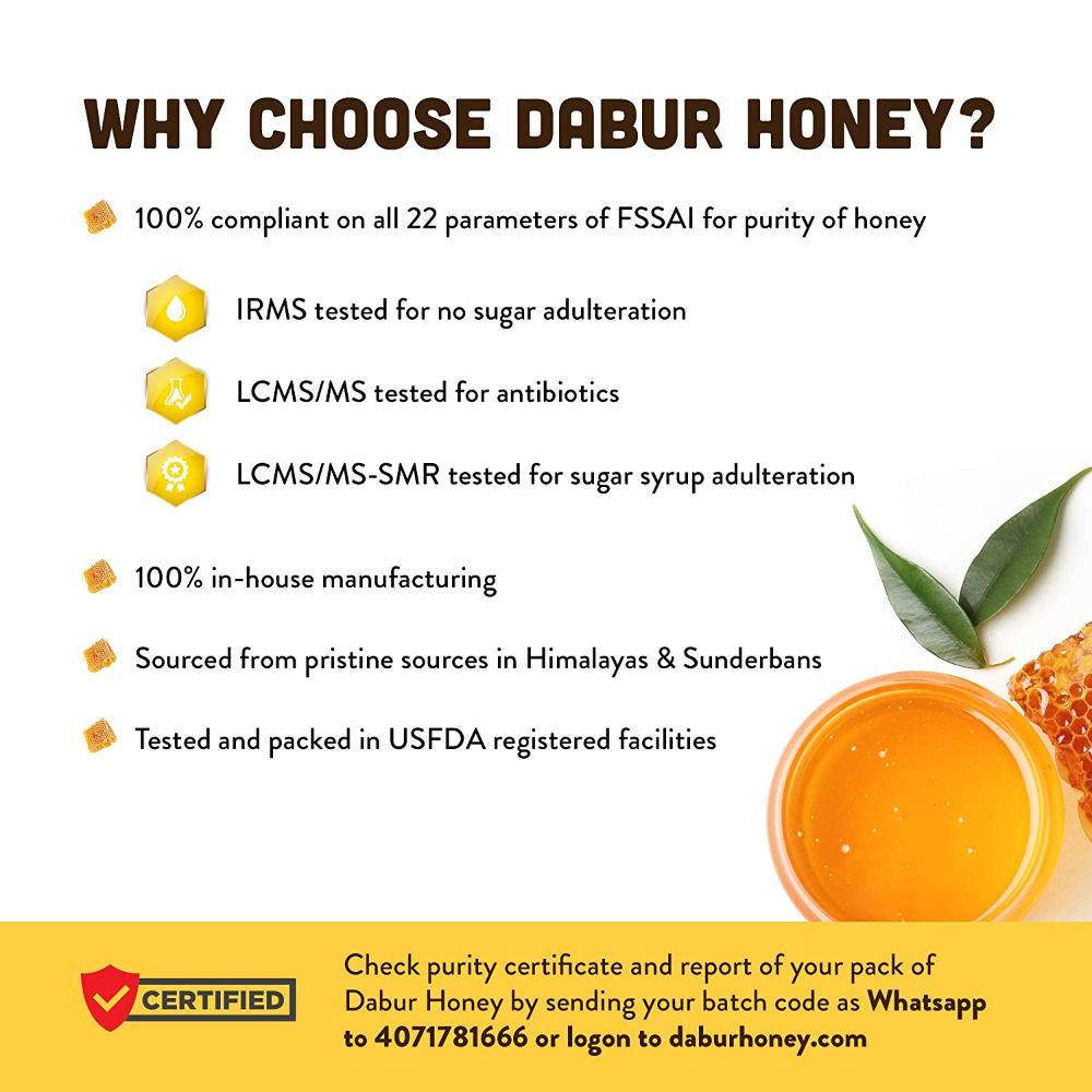 Dabur Honey Squeezy, 400 gm (Buy 1 Get 1 Free), Pack of 1 