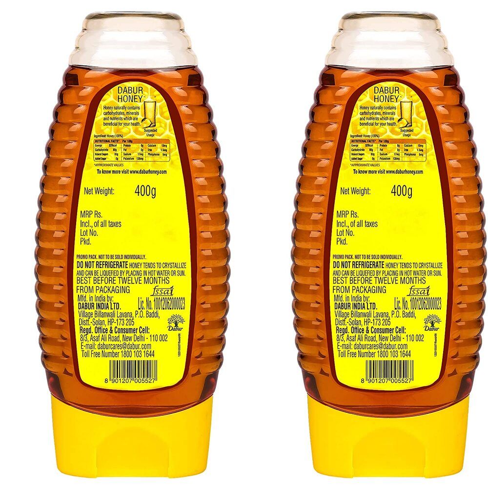 Dabur Honey Squeezy, 400 gm (Buy 1 Get 1 Free), Pack of 1 