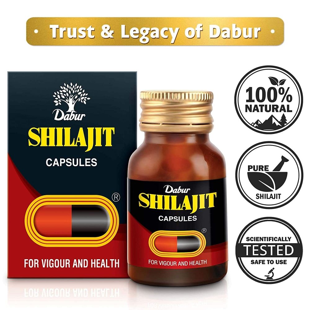 Dabur Shilajit for Vigour & Health, 30 Capsules, Pack of 1 