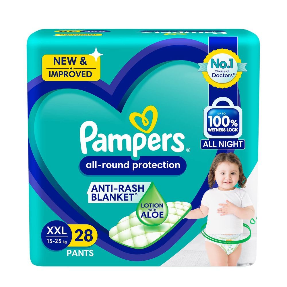Pampers All-Round Protection Diaper Pants XXL, 28 Count, Pack of 1 