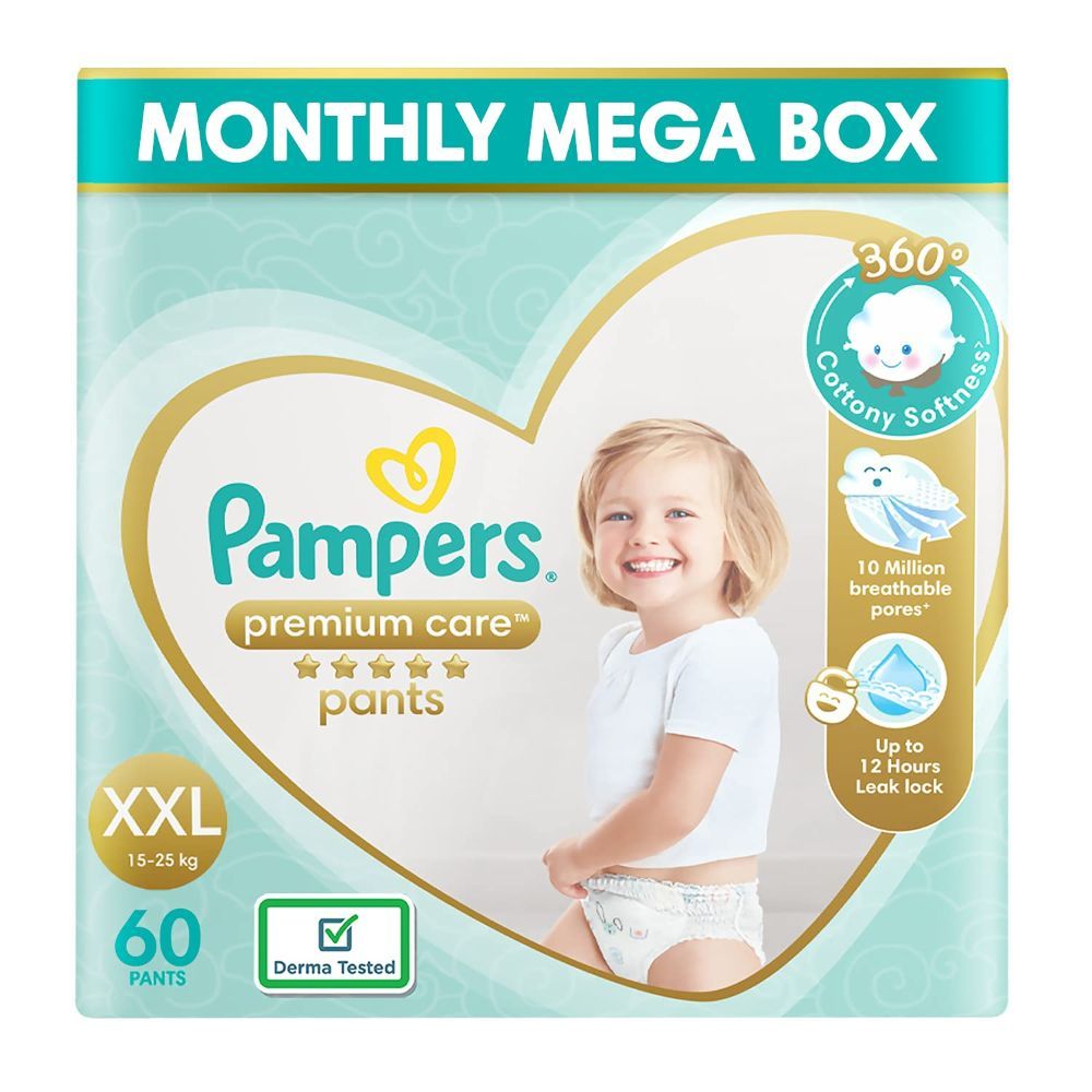 Piping Raw Wording Pampers Premium Care Diaper Pants XXL, 60 Count Price, Uses, Side Effects,  Composition - Apollo Pharmacy