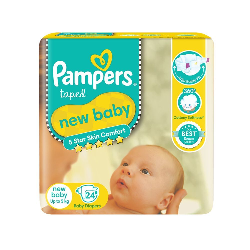 Pampers New Baby Taped Diapers, 24 Count, Pack of 1 