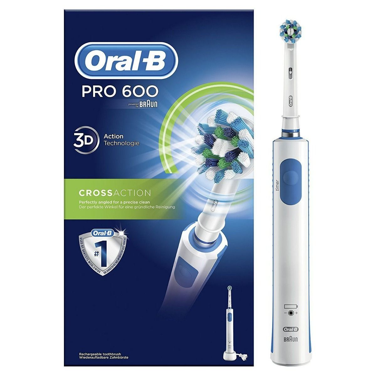 Buy Oral-B Pro 600 Cross Action Rechargeable Toothbrush, 1 Count Online