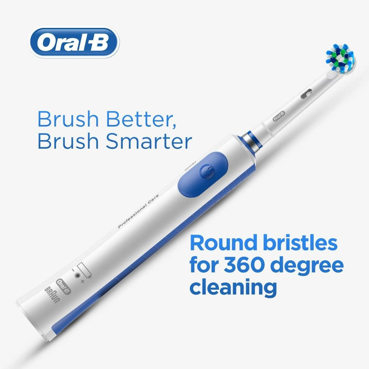 Oral-B Pro 600 Cross Action Rechargeable Toothbrush, 1 Count, Pack of 1 