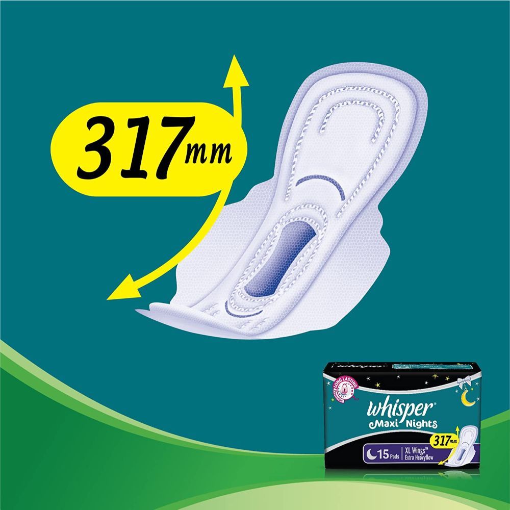Whisper Maxi Nights Binden Für Starke Tage – Groß, 15 Stück, Extra Langer Schutz