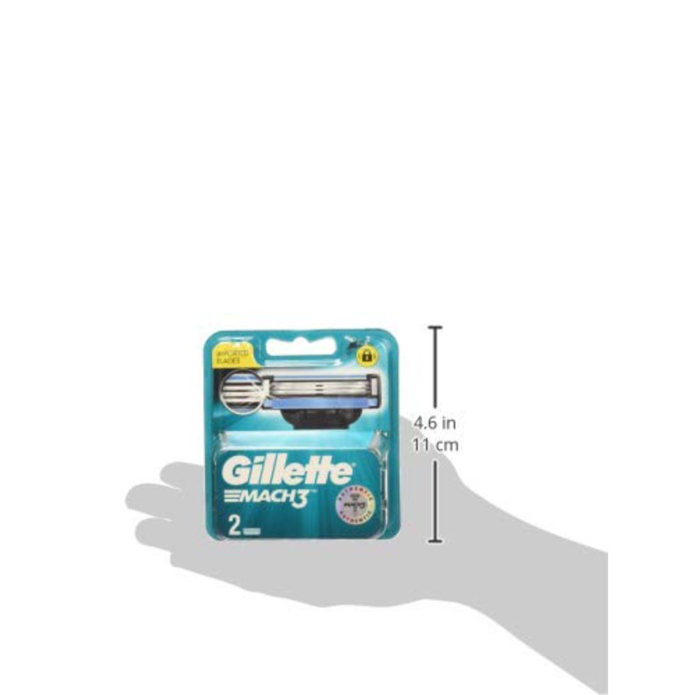 Gillette Mach 3 Cartridge, 2 Count, Pack of 1 