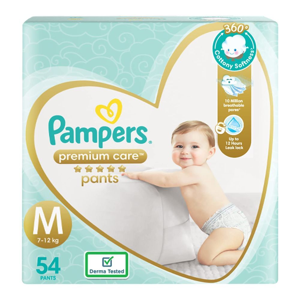 Pampers Premium Care Diaper Pants Medium, 54 Count, Pack of 1 
