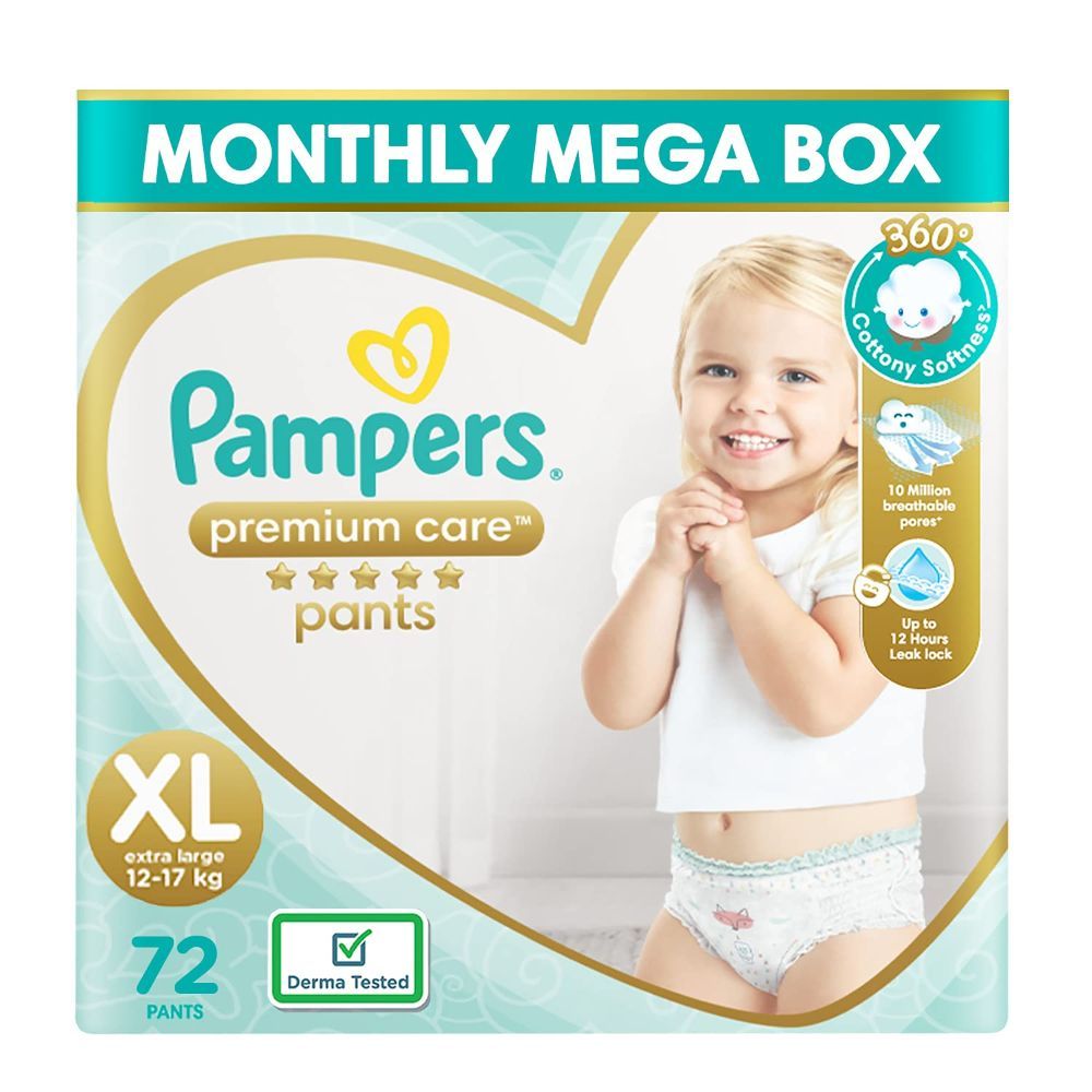 Pampers Premium Care Diaper Pants XL, 72 Count, Pack of 1 