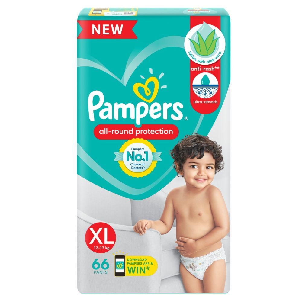 Pampers All-Round Protection Diaper Pants XL, 66 Count, Pack of 1 
