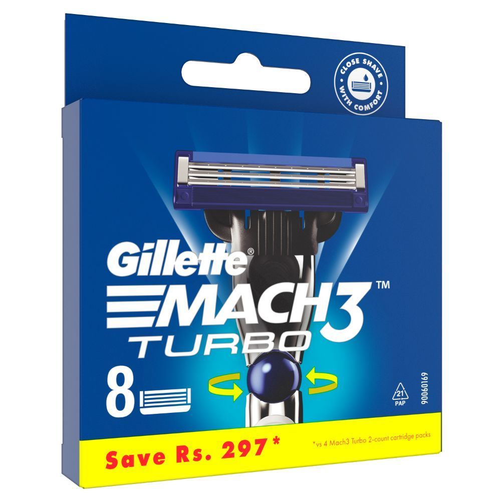 Buy Gillette Mach 3 Turbo Cartridge, 8 Count Online