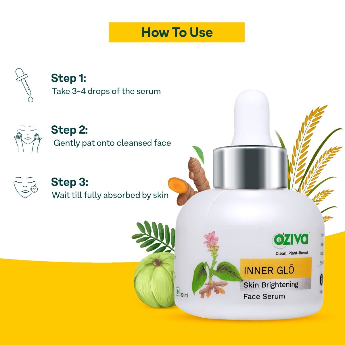 OZiva Inner Glo Skin Brightening Face Serum, 30 ml Price, Uses, Side Effects, Composition