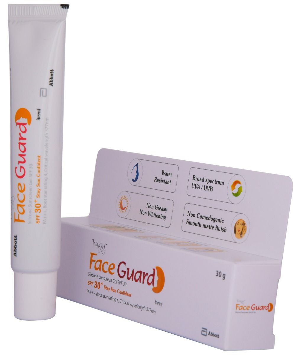 Tvaksh Face Guard SPF 30+ PA+++ Sunscreen Gel, 30 gm, Pack of 1 