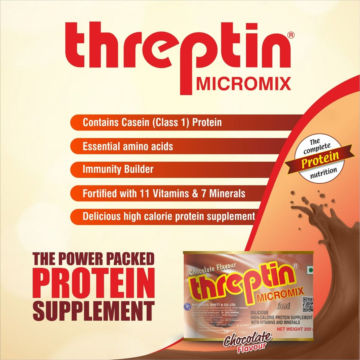 Threptin Micromix Chocolate Flavoured Powder, 200 gm, Pack of 1 