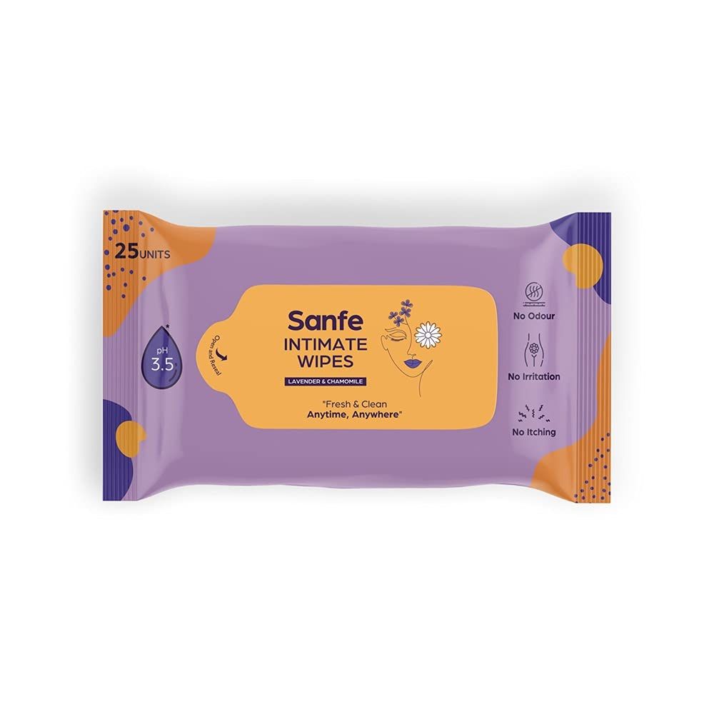 Buy Sanfe Intimate Wipes Lavender & Chamomile, 25 Count Online