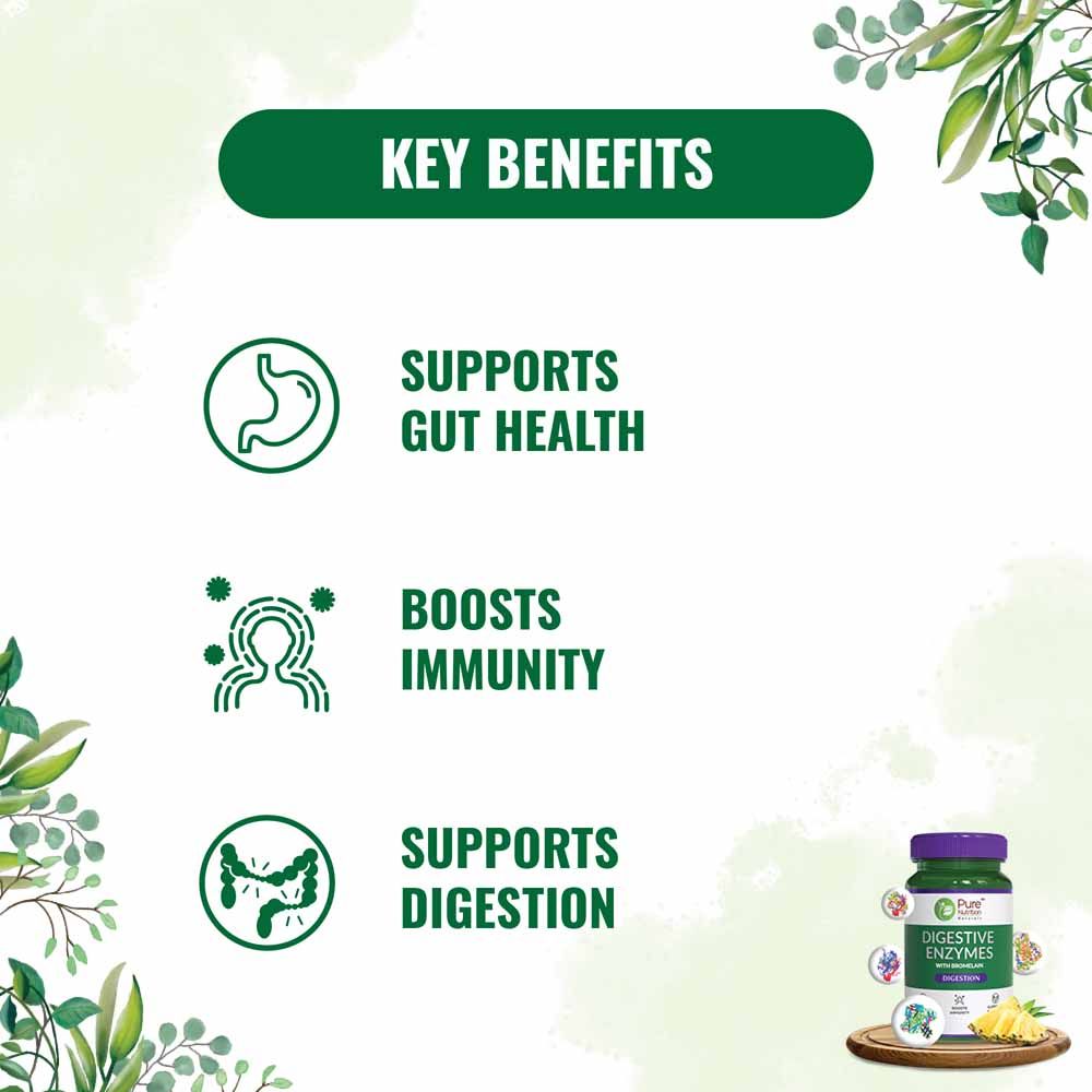 Pure Nutrition Digestive Enzymes 840 mg, 60 Capsules Price, Uses, Side ...