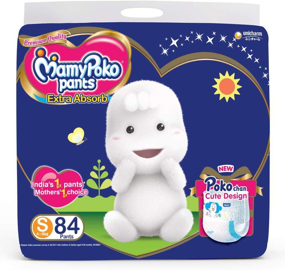 MamyPoko Extra Absorb Diaper Pants Small, 84 Count, Pack of 1 