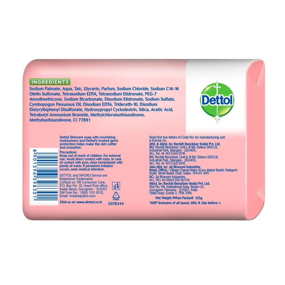 Dettol Skincare Soap, 125 gm, Pack of 1 
