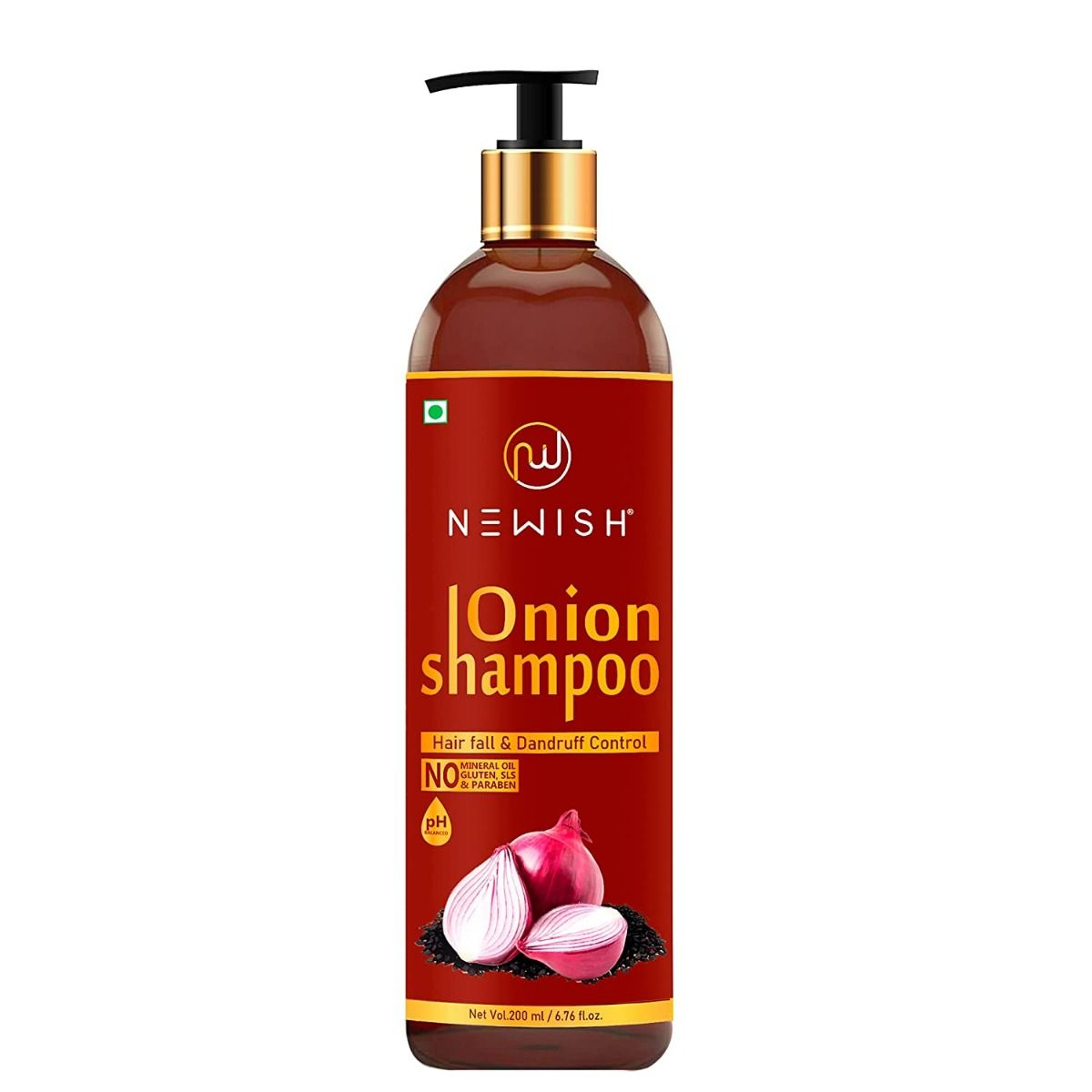 Newish Red Onion Shampoo, 200 ml, Pack of 1 