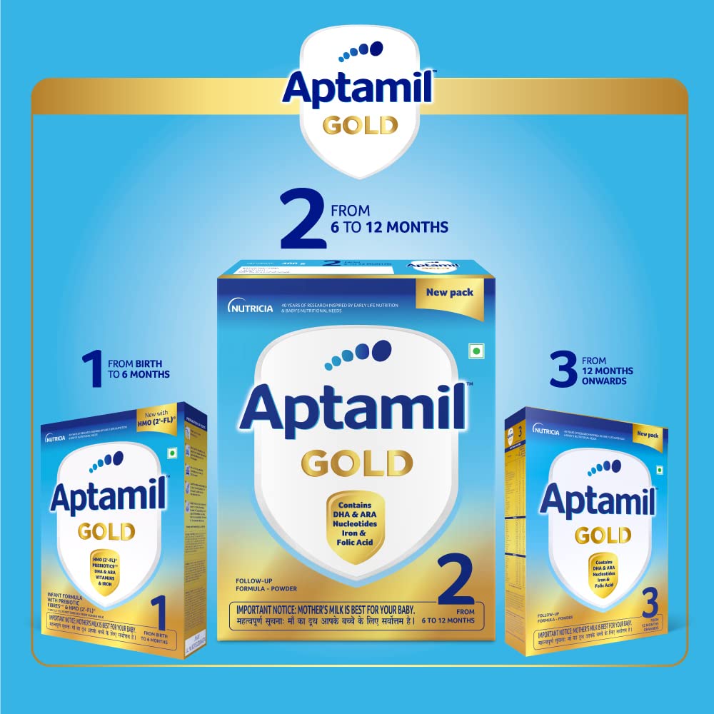 Aptamil Gold Follow-Up Formula Stage 2 Powder, 400 gm, Pack of 1 