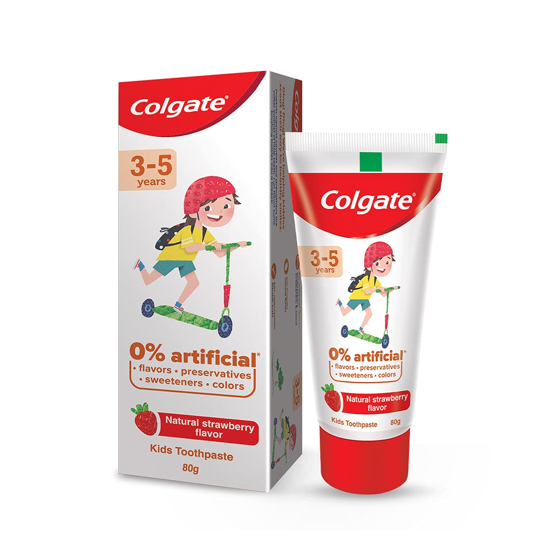 Colgate Natural Strawberry Flavour Kids Toothpaste, 80 gm, Pack of 1 