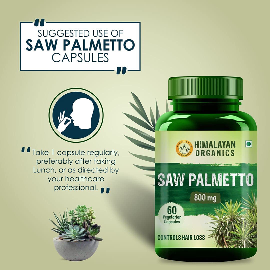 Himalayan Organics Saw Palmetto 800 mg, 60 Capsules, Pack of 1 