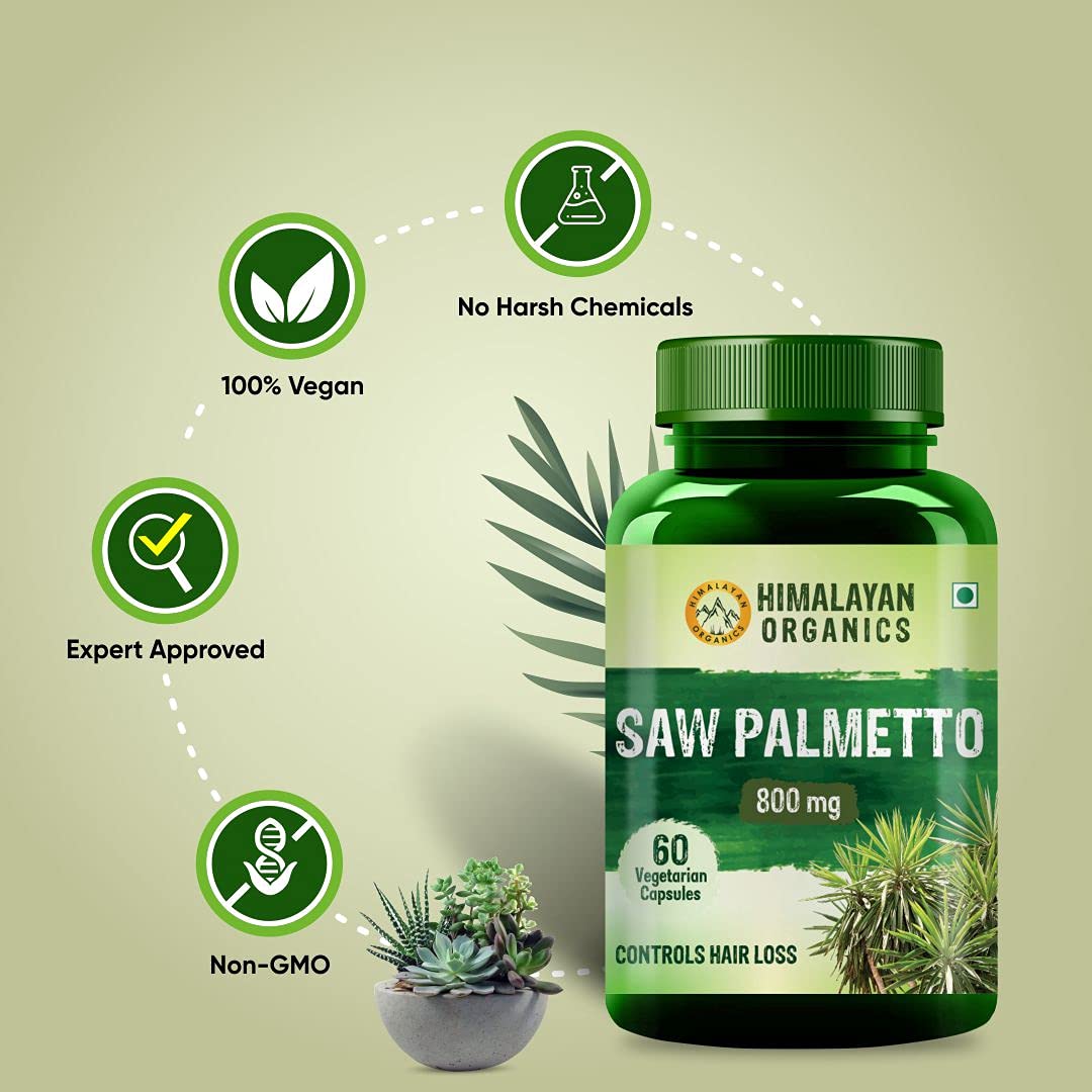 Himalayan Organics Saw Palmetto 800 mg, 60 Capsules, Pack of 1 