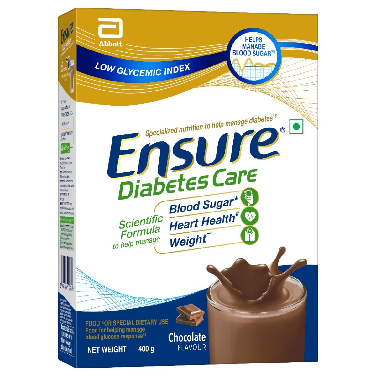 Buy Ensure Diabetes Care Chocolate Flavour Powder, 400 gm Refill Pack Online