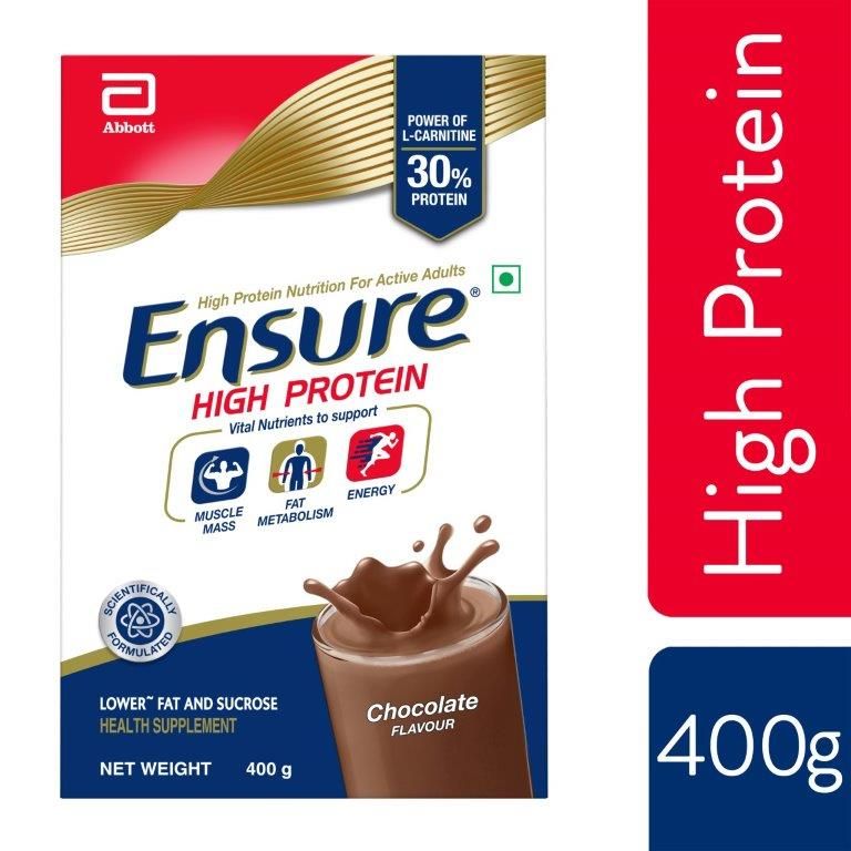 Ensure High Protein Chocolate Flavour Powder, 400 gm Refill Pack, Pack of 1 