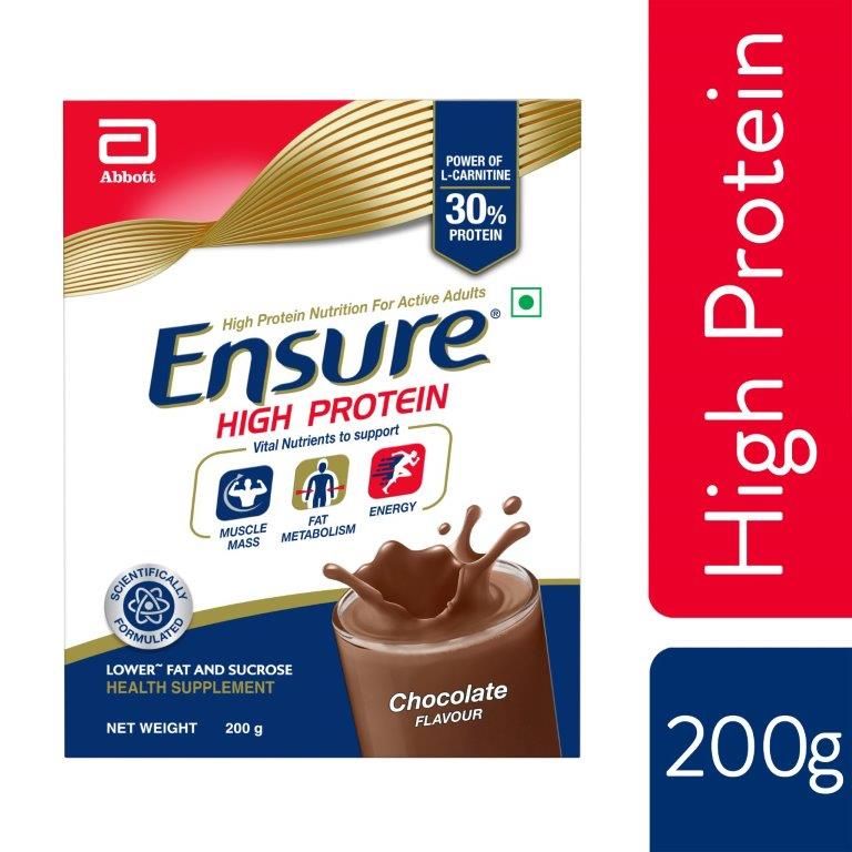 Ensure High Protein Chocolate Flavour Powder, 200 gm Refill Pack, Pack of 1 