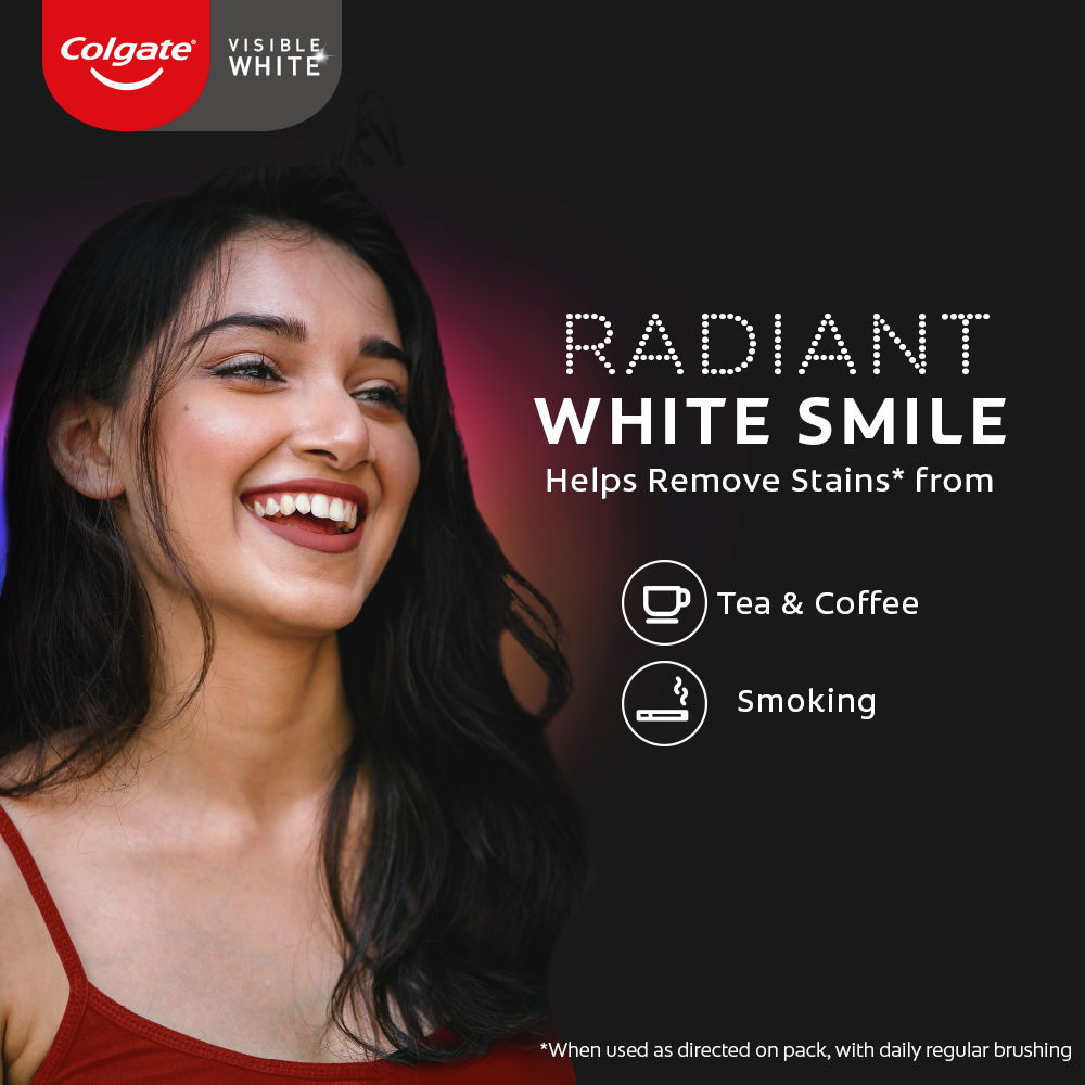 Colgate Visible White O2 Whitening Peppermint Sparkle Toothpaste, 50 gm ...