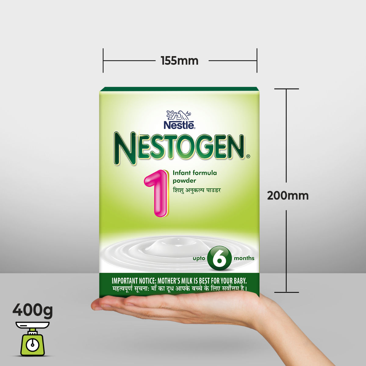 Nestle Nestogen Infant Formula Stage 1 (Up to 6 Months) Powder, 400 gm Refill Pack, Pack of 1 