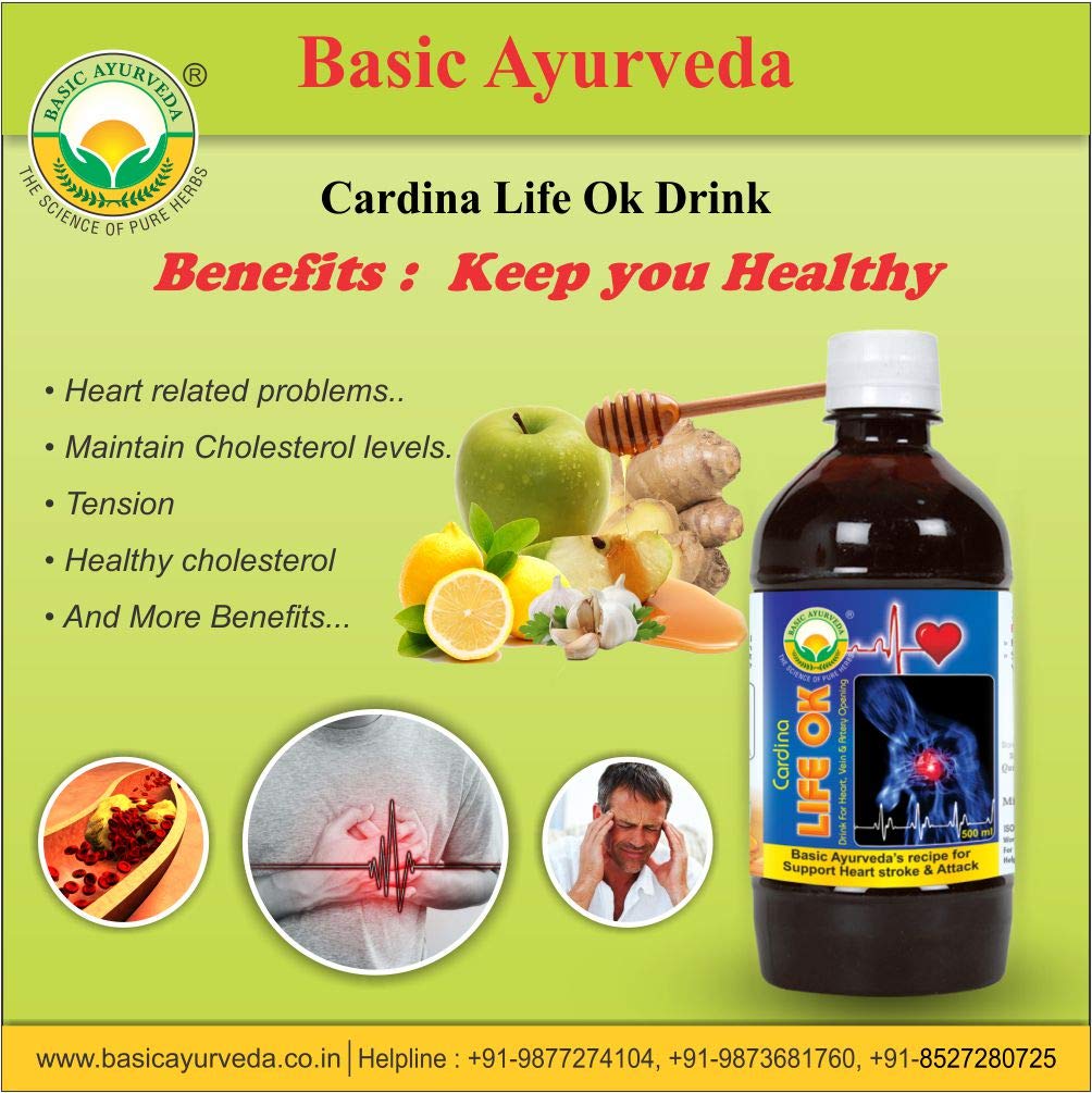 Basic Ayurveda Cardina Life Ok Drink, 500 ml, Pack of 1 