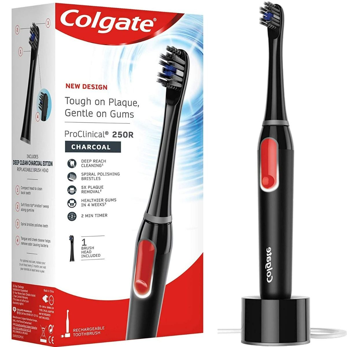 Buy Colgate Proclinical 250R Charcoal Rechargeable Toothbrush, 1 Count Online